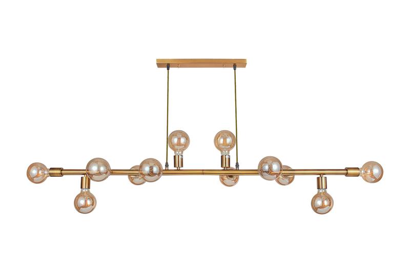 Imagem de Lustre Pendente Luminária Dourado Gold Sputnik Moderno Retrô Vintage para 12 Lâmpadas Inl28