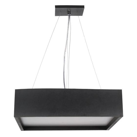 Imagem de Lustre Pendente Madeira Quadrado Preto 40Cm