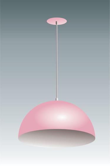 Imagem de Lustre Pendente Meia lua Orby 40cm Rosa C/ Branco - CABO DE 2 METROS RRJV