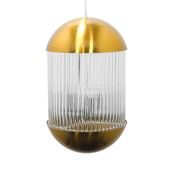 Imagem de Lustre Pendente Menor Metal Dourado Cristal Lapidado