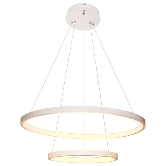 Imagem de Lustre Pendente Moderno 50cm Anéis Led 40w 2 Arcos Branco St549