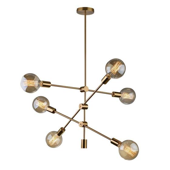 Imagem de Lustre/Pendente Moderno Sputnik Circuit Dourado 6XE27 - Design Moderno Quarto/Sala - Startec