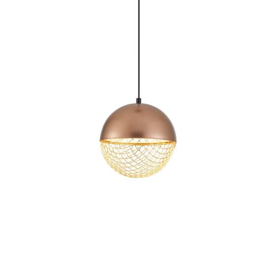 Imagem de Lustre Pendente Nordecor Rezi 2932 18cm Cobre / Dourado Brilho Led Bivolt