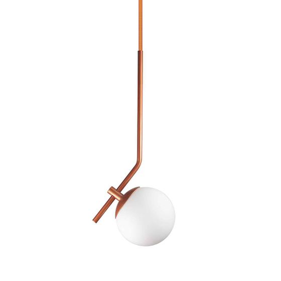 Imagem de Lustre Pendente ON LY - BRONZE com globo de vidro Branco