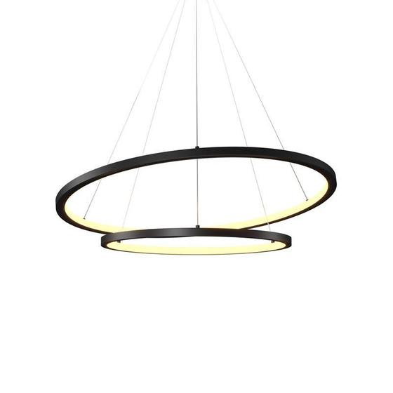 Imagem de Lustre Pendente Orluce Tabat Or1789 Com 2 Aros 60/40Cm Preto