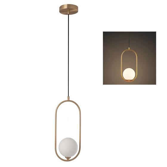 Imagem de Lustre Pendente Painel Oval Globo Teto E27 Decoraçao Moderna Enfeite Recepçao Casa Ambiente Iluminaçao Resistente Multiuso