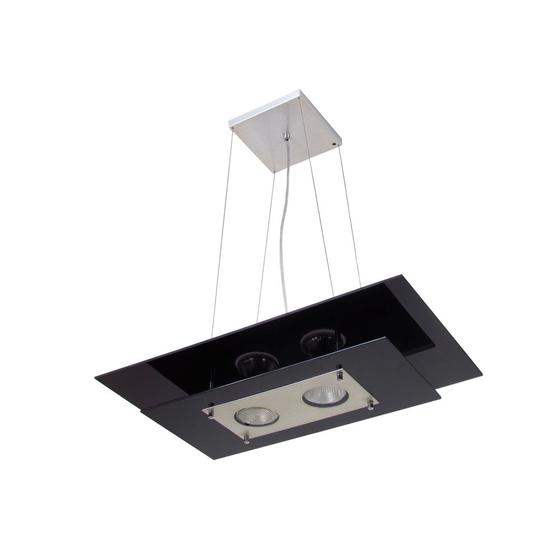 Lustre Pendente Palladium Retang. 2 Lamp E27 Preto - 1055 PT Menor preço em Lustre Pendente Palladium Retang. 2 Lamp E27 Preto - 1055 PT