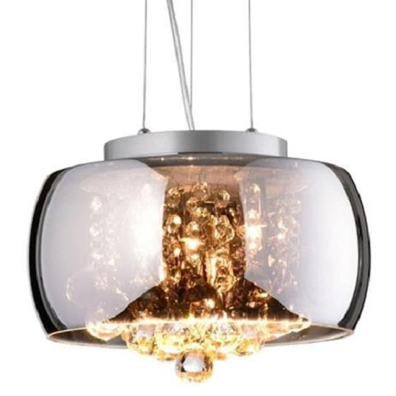 Lustre Pendente Plafon Bacia Cristal K9 Cromado 28 cm Menor preço em Lustre Pendente Plafon Bacia Cristal K9 Cromado 28 cm