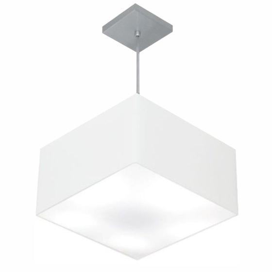 Imagem de Lustre Pendente Quadrado Branco MJ-4020 Para Mesa de Jantar e Estar