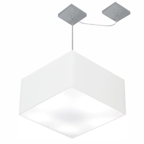 Imagem de Lustre Pendente Quadrado Com Desvio Branco MJ-4271 Para Mesa de Jantar e Estar