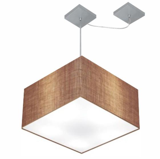 Imagem de Lustre Pendente Quadrado Com Desvio Palha MJ-4270 Para Mesa de Jantar e Estar