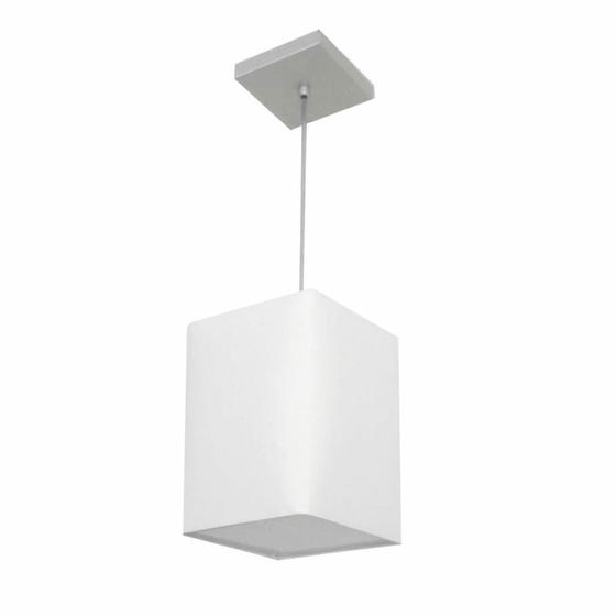 Imagem de Lustre Pendente Quadrado Md-4007 Cúpula em Tecido 25/16x16cm Branco - Bivolt