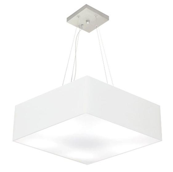 Imagem de Lustre Pendente Quadrado Md-4032 Cúpula em Tecido 15/50x50cm Branco - Bivolt