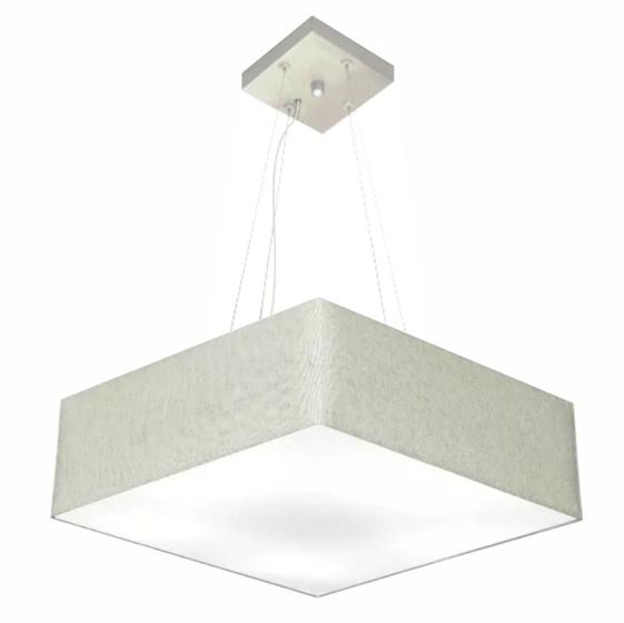 Imagem de Lustre Pendente Quadrado Md-4137 Cúpula em Tecido 15/70x70cm Rustico Cinza - Bivolt