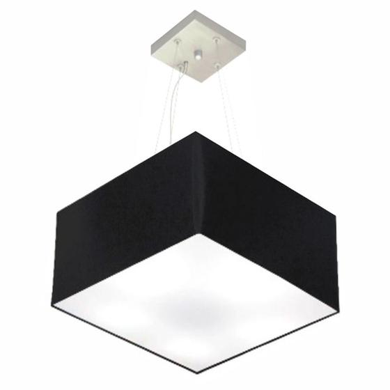 Imagem de Lustre Pendente Quadrado Md-4197 Cúpula em Tecido 25/45x45cm Preto - Bivolt