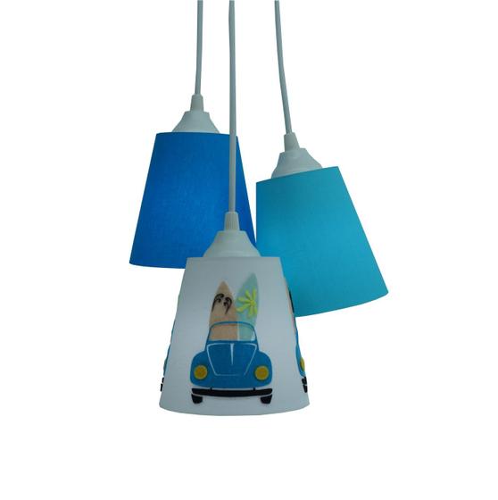 Imagem de Lustre Pendente Quarto Infantil Surf e Fusca