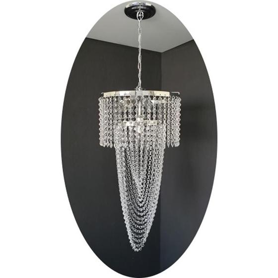 Lustre Pendente, Redondo, Cristal Acrílico Alto Brilho, 30x90, Lina Design, AC78 Menor preço em Lustre Pendente, Redondo, Cristal Acrílico Alto Brilho, 30x90, Lina Design, AC78
