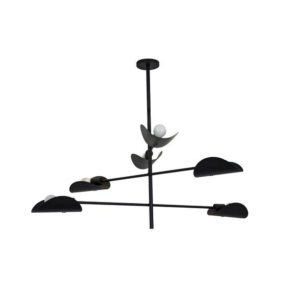 Imagem de Lustre Pendente Remo Trio Articulável Industrial Preto 1,30 Metro 699