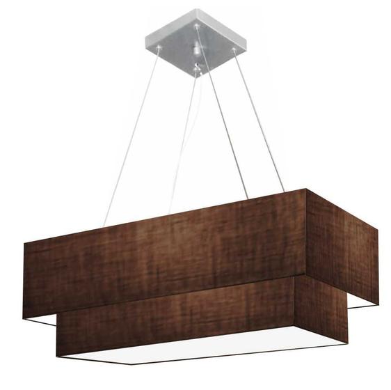 Imagem de Lustre Pendente Retangular Café MJ-4322 Para Mesa de Jantar e Estar