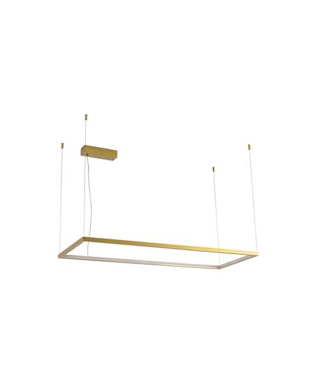 Imagem de Lustre Pendente Retângular Fit Dourado Led 40W 3000K 487