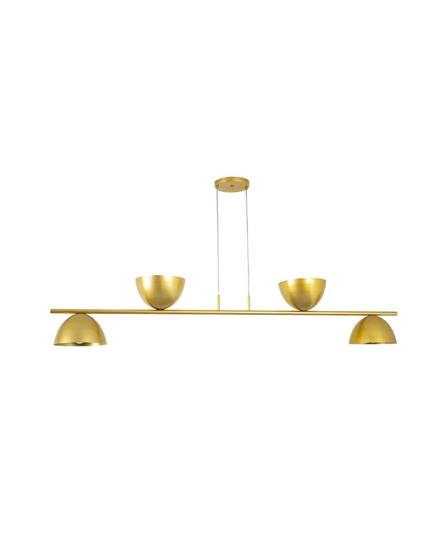 Imagem de Lustre Pendente Retangular Industrial Dourado 1,30m 489