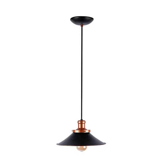 Imagem de Lustre Pendente Retrô Melbourne Vintage E-27 Preto Com Cobre