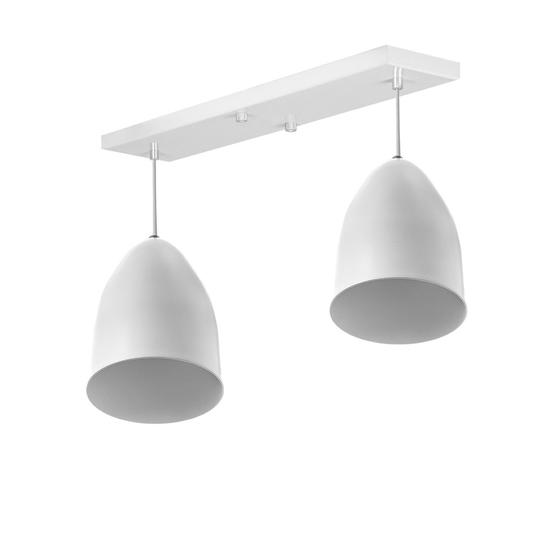 Imagem de Lustre Pendente Sadan Duplo Base Retangular Branco