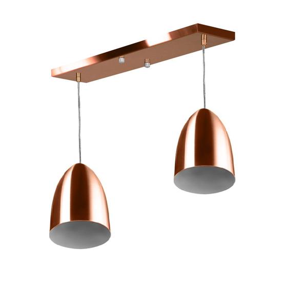 Imagem de Lustre Pendente Sadan Duplo Base Retangular Cobre