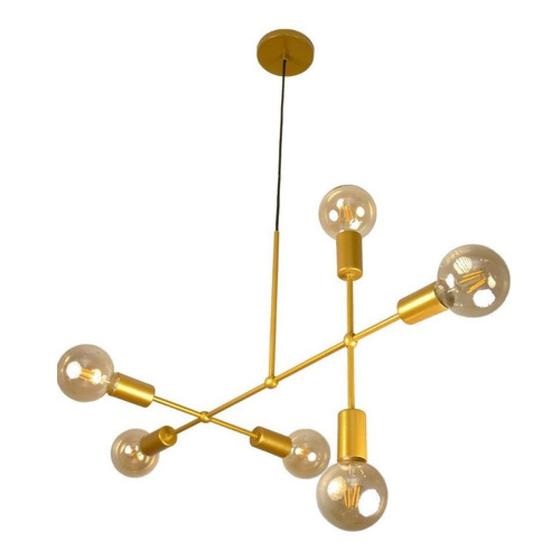 Imagem de Lustre pendente Sputnik GUN 6 Hastes - dourado