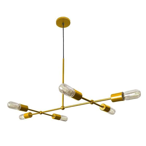 Imagem de Lustre Pendente Sputnik Gun Dourado Regulável