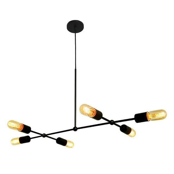 Lustre Pendente Sputnik Gun Preto Regulável - Conti - Pendente ...