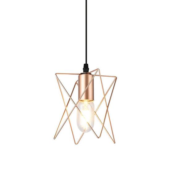 Imagem de Lustre Pendente Taschibra Aramado Treliça Cobre E27 Bivolt