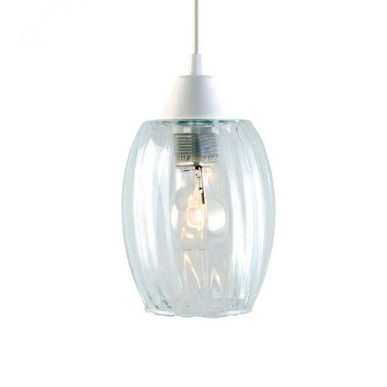 Lustre Pendente Taschibra Badih P E27 Bivolt Vidro Canelado Menor preço em Lustre Pendente Taschibra Badih P E27 Bivolt Vidro Canelado