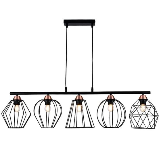 Imagem de Lustre Pendente Taschibra Blend Aramado 5Xe27 Preto Bivolt