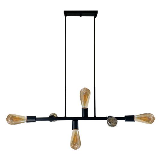 Imagem de Lustre pendente trilho copinho c/6 soquetes - preto