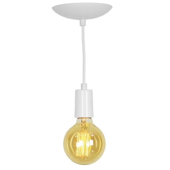 Imagem de Lustre Pendente Tubo Cilindro Alumínio Branco Fio 1.20m