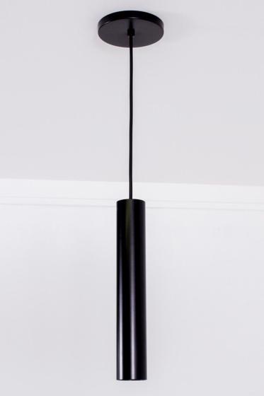 Imagem de Lustre Pendente Tubo Industrial Preto 30cm 202/1