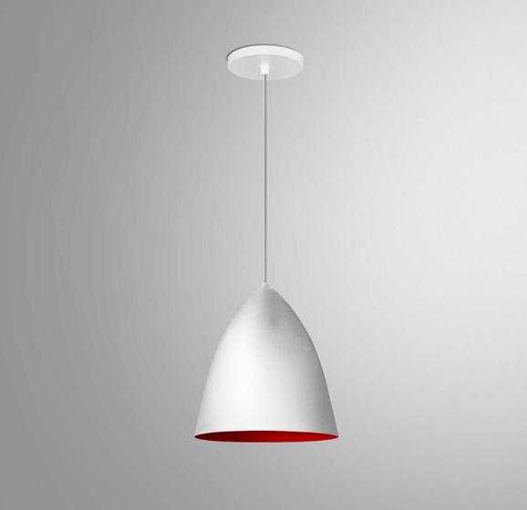 Imagem de Lustre Pendente Vegas Branco C/ Vermelho - RRJV Negócios