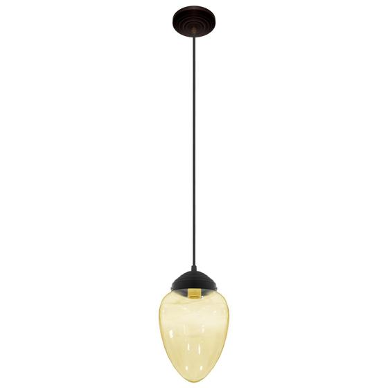 Imagem de Lustre Pendente Vintage Fashion Preto Globo Pêra Âmbar