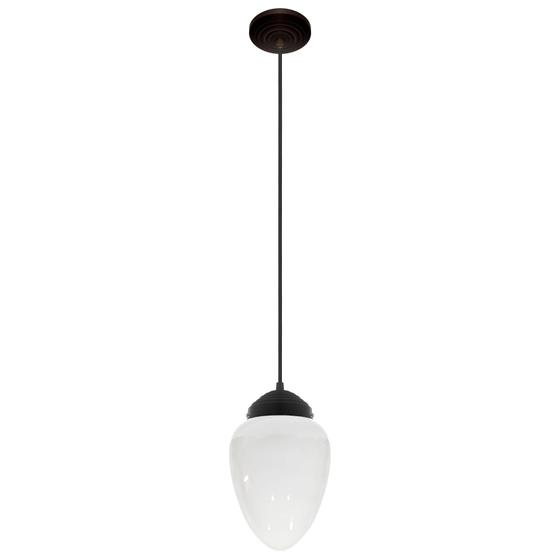 Imagem de Lustre Pendente Vintage Preto Globo Pêra Branco Brilho