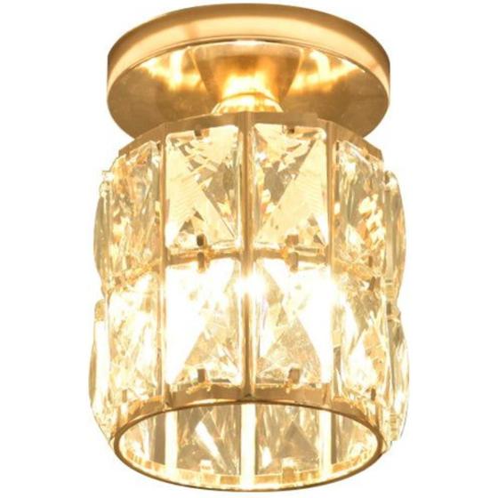 Imagem de Lustre Plafon 18,5Cm Luminária Teto Dourado E27 Gimpo