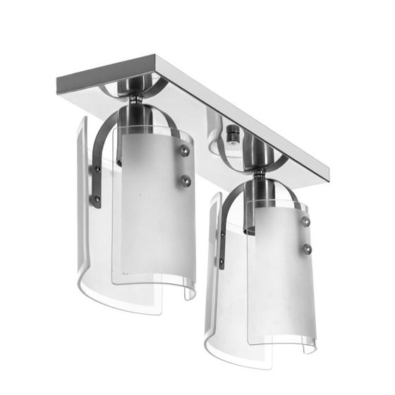 Lustre Plafon Calha De Vidro Duplo Menor preço em Lustre Plafon Calha De Vidro Duplo