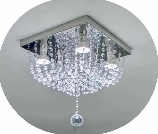 Imagem de Lustre Plafon Cristal Acrílico 30x30 Para Sala e Quarto