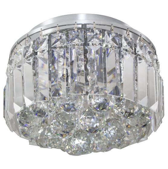 Lustre Plafon Cristal K9 Transparente Bella Hu1102 4g9 25cm + Lâmpada G9 LED 5w 110V 3000K St931 Menor preço em Lustre Plafon Cristal K9 Transparente Bella Hu1102 4g9 25cm + Lâmpada G9 LED 5w 110V 3000K St931