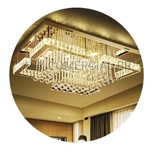 Lustre Plafon Cristal Legitimo 70x50+controle Sem Fio Menor preço em Lustre Plafon Cristal Legitimo 70x50+controle Sem Fio