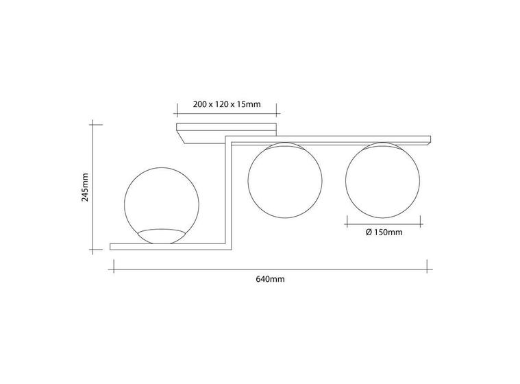 Imagem de Lustre Plafon Havana 3 Startec Preto 64Cm - Alumínio E Vidro