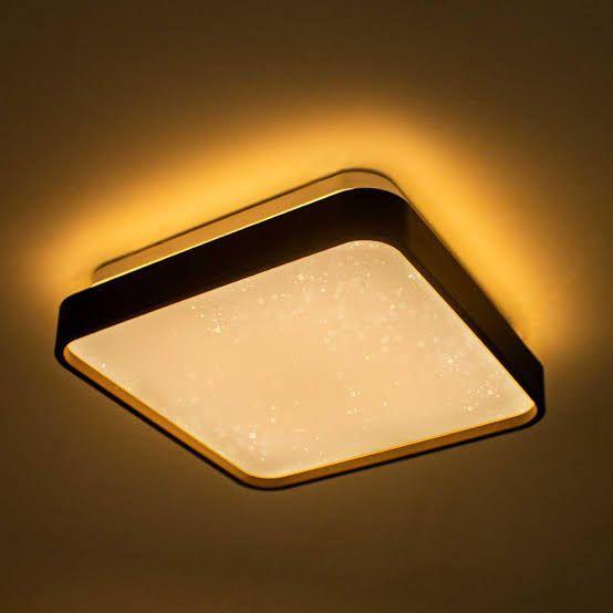 Imagem de Lustre Plafon LED Metal Black 12W 28x28 Céu Estrelado Branco Quente 3000K Bivolt