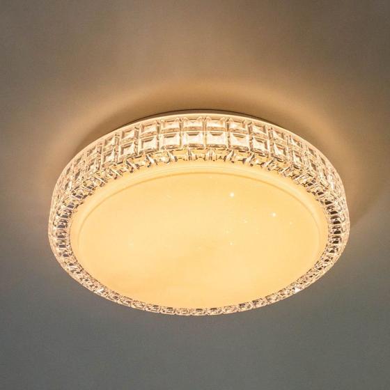 Imagem de Lustre Plafon LED Sagitta 12W 28cm Céu Estrelado Acrílico Branco Quente 3000K Bivolt