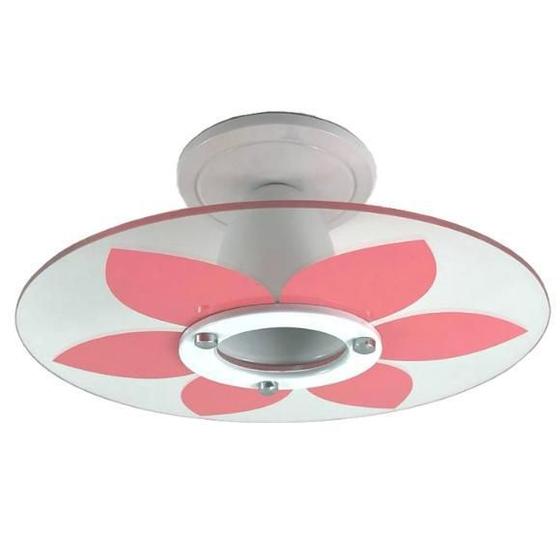 Imagem de Lustre Plafon Sobrepor De Teto Flor 1 Vidro Quarto Infantil