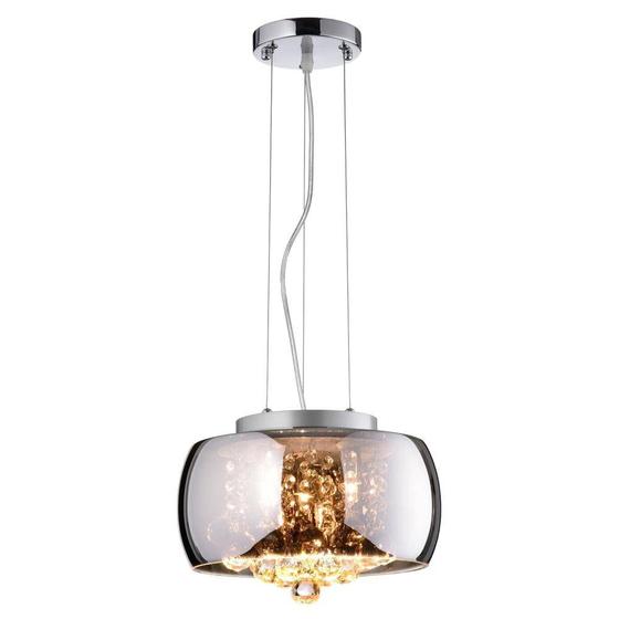 Imagem de Lustre/Plafon Soho Vidro Cromado e Cristal Transp. 28cm - Bella Iluminação - PD005CR